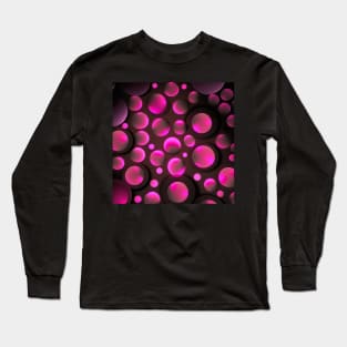 Glowing pink polka dots design Long Sleeve T-Shirt